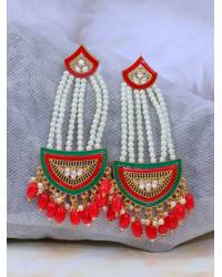 Buy Online Royal Bling Earring Jewelry Crunchy Fashion Ethnic Gold Plated  Kundan Work Pink Pearl Dangler Earrings RAE2101 Earrings RAE2101