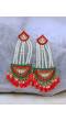 Traditional Gold-Plated  White & Red Pearl Pasa Earrings RAE1825