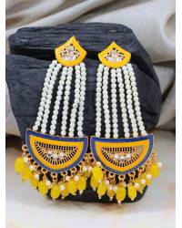 Buy Online Crunchy Fashion Earring Jewelry SwaDev Gold-Plated American Diamond/AD Floral Enamelled Mangalsutra Set  SDMS0012 Ethnic Jewellery SDMS0012
