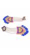 Traditional Gold-Plated  White & Blue Pearl Pasa Earrings RAE1827