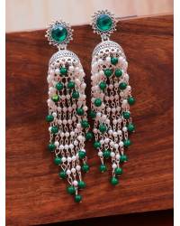 Buy Online Crunchy Fashion Earring Jewelry Western Green Floral Drop Earrings CFE1621 Jewellery CFE1621