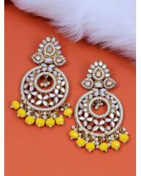 Buy Online Royal Bling Earring Jewelry Traditional Golden Red Meenakari Floral Kundan Jhumki Earrings RAE1632 Jewellery RAE1632