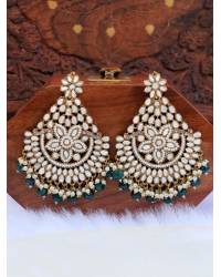 Buy Online Royal Bling Earring Jewelry Gold-Plated Blue Crystal/Pearl Double Layered Chandbali Earrings For Women/Girl's Jewellery RAE1228