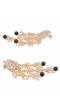 Gold-Plated Kundan Dangler Tassel White & Black Pearl Earrings RAE1873