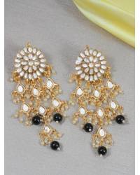 Buy Online Royal Bling Earring Jewelry Gold-Plated Purple Kundan Heavy Earrings With Pearls RAE0851 Jewellery RAE0851