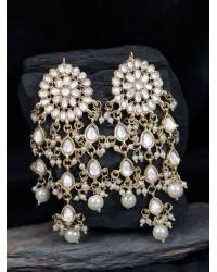 Buy Online Royal Bling Earring Jewelry Designer Studded Gold Plated KundanPink  Earrings With White Pearls RAE1037 Jewellery RAE1037