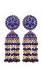 Crunchy Fashion Gold-Plated Blue Beads & Tassel  Ethnic Jhumka Earrings RAE1886