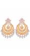 Crunchy Fashion Dazzling Pearl Gold-Plated  Kundan Meenakari Yellow Chandbali Earrings RAE1893