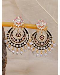 Buy Online Royal Bling Earring Jewelry Crunchy Fashion Oxidized Gold-Plated Ethnic Pearl Hoop Jhumki Earring RAE2086 Earrings RAE2086