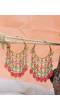 Crunchy Fashion Gold-Plated Multicolor Pearls  Jhalar Bali Hoop Earrings  RAE1900