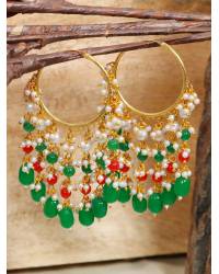 Buy Online Royal Bling Earring Jewelry Traditional Gold Plated Green Pearl & Kundan Choker Necklace & Earring Set RAS0401 Jewellery RAS0401
