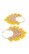 Gold-Plated Jhalar Bali Hoop Earrings With Orange Pearls RAE1903