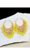 Gold-Plated Jhalar Bali Hoop Earrings With Yellow Pearls RAE1904