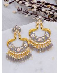 Buy Online Crunchy Fashion Earring Jewelry Stylish Maroon Meenakari Party Wear Floral Jhumka Earrings for Jewellery RAE2462
