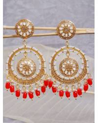 Buy Online Crunchy Fashion Earring Jewelry Pink-White Heart Beaded Dangler Earrings for Women - Drops & Danglers CFE2224