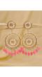 Crunchy Fashion Gold-Plated  Pink Perals Marvelous Bollywood Style White Kundan Earrings RAE1911
