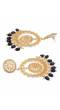 Crunchy Fashion Gold-Plated  Black Perals Marvelous Bollywood Style White Kundan Earrings RAE1912