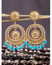 Buy Online Royal Bling Earring Jewelry Crunchy Fashion Gold-Tone Lotus Motif Faux Yellow  Pearls Earrings RAE2305 Drops & Danglers RAE2305