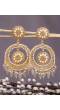 Crunchy Fashion Gold-Plated  White Perals Bollywood Style Grey Kundan Earrings RAE1915
