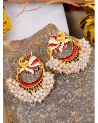 Buy Online Royal Bling Earring Jewelry Crunchy Fashion Kundan Polki/Pearl Peach  Dangler Earrings RAE2144 Earrings RAE2144