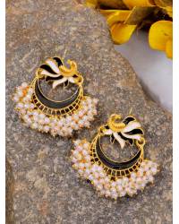 Buy Online Royal Bling Earring Jewelry Crunchy Fashion Kundan Gold- Tone Polki Ethnic Stud Earrings For Womens & Girls RAE2327 Earrings RAE2327
