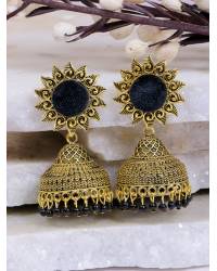 Buy Online Royal Bling Earring Jewelry Indian Traditional Meenakari Kundan Studded Blue Jhumka Hoop Style Earrings RAE1343 Jewellery RAE1343
