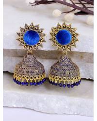 Buy Online Royal Bling Earring Jewelry Traditional Gold Plated Green Color Drop & Dangle Floral  Earrings  RAE1099 Jewellery RAE1099
