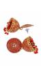 Gold-Plated Enamel Nakashi  Red Pearl Pearls Jhumka Earrings RAE1940