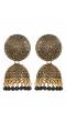 Gold-Plated Enamel Nakashi  Black Pearl Pearls Jhumka Earrings RAE1942