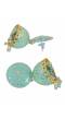 Gold-Plated Enamel Nakashi   Sky Blue Pearl Pearls Jhumka Earrings RAE1944