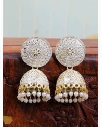 Buy Online Royal Bling Earring Jewelry New Stylish Collection Of Hoops Jhumka Earring Gold Plated-Green RAE1265 Jewellery RAE1265