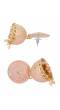 Oxidised Gold-Plated Enamel  Peach Pearl Pearls Jhumka Earrings RAE1946