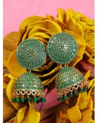 Buy Online Crunchy Fashion Earring Jewelry Crunchy Fashion Gold-Plated Punjabi Dropping Pink  Beads Jhumki Earring RAE2172 Earrings RAE2172