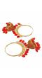 Gold Plated Red Pearl Hoop Jhumka Earrings For Women/Girl's 