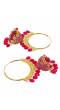 Gold Plated Pink Pearl Hoop Jhumka Earrings For Women/Girl's 