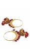 Gold Plated Maroon Pearl Hoop Jhumka Earrings For Women/Girl's 