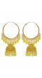 Gold Plated Yellow Pearl Hoop Jhumka Earrings For Women/Girl's 