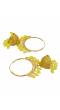Gold Plated Yellow Pearl Hoop Jhumka Earrings For Women/Girl's 