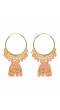 Crunchy Fashion Ethnic Gold Plated Peach Beads & Pearl Large Bali Hoop Jhumka/Jhumka Earrings RAE1961