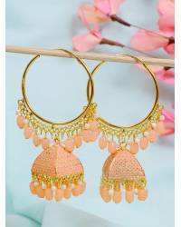Buy Online Crunchy Fashion Earring Jewelry Crunchy Fashion Gold Plated Yellow-White Cloudy Meenakari & Pearl Jhumka Earrings  Jhumki RAE2235