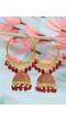 Crunchy Fashion Ethnic Gold Plated Maroon Beads & Pearl Large Bali Hoop Jhumka/Jhumka Earrings RAE1962