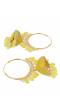 Crunchy Fashion Ethnic Gold Plated Yellow Beads & Pearl Large Bali Hoop Jhumka/Jhumka Earrings RAE1967