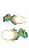 Crunchy Fashion Ethnic Gold Plated Green Beads & Pearl Large Bali Hoop Jhumka/Jhumka Earrings RAE1968