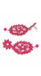 Crunchy Fashion Gold-plated Pink Kundan Stone Flower Stud Dangler Earrings RAE1971