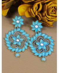Buy Online Royal Bling Earring Jewelry New Stylish Collection Of Hoops Jhumka Earring Gold Plated- Aqua  RAE1263 Jewellery RAE1263
