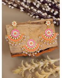Buy Online Crunchy Fashion Earring Jewelry Traditional Gold Plated Kundan Maang Tikka for Girls/Women Maang Tikka SDJTK024
