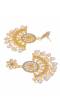Crunchy Fashion Gold-Plated Imitattion Pearl & Grey Kundan Earring With Maang Tika RAE1986