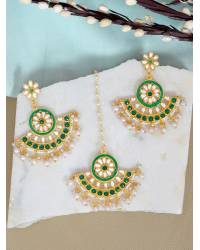 Buy Online Crunchy Fashion Earring Jewelry Traditional Gold Plated Kundan & Perl layered Earrings RAE0617 Jewellery RAE0617