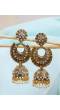 Crunchy Fashion Gold-Plated  Round Floral Chandelier Jhumka Earrings RAE2002