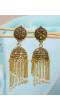 Crunchy Fashion Oxidised Golden Sassy Stoning Mirror Jhumka Earrings RAE2003